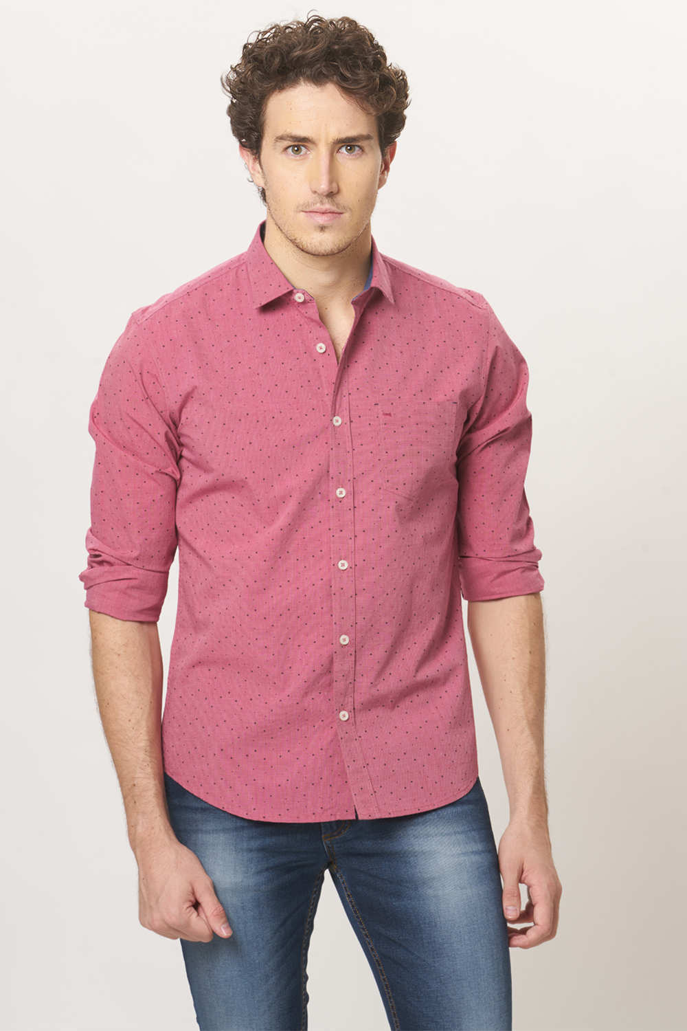 BASICS SLIM FIT PRINTED SHIRT