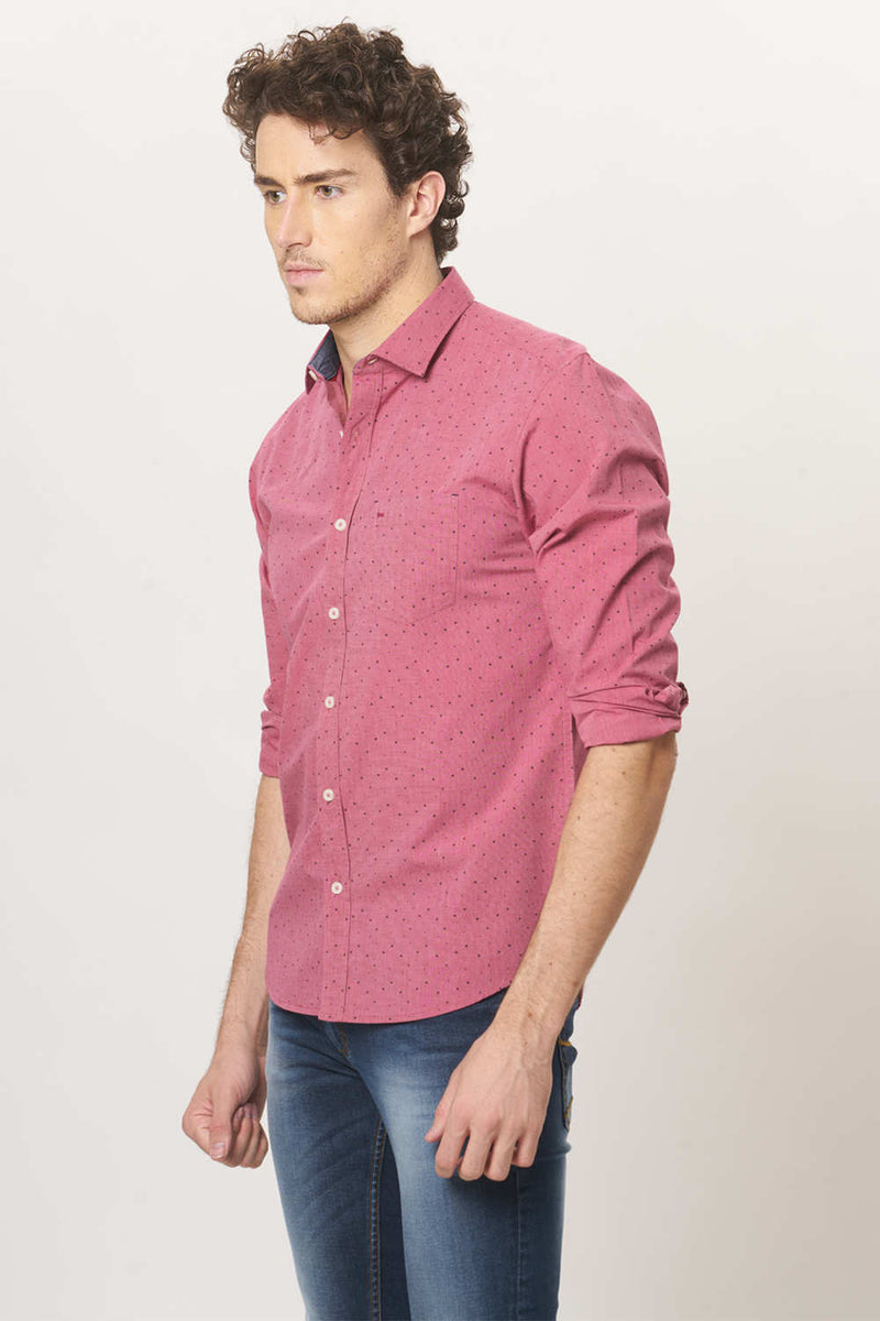 BASICS SLIM FIT PRINTED SHIRT