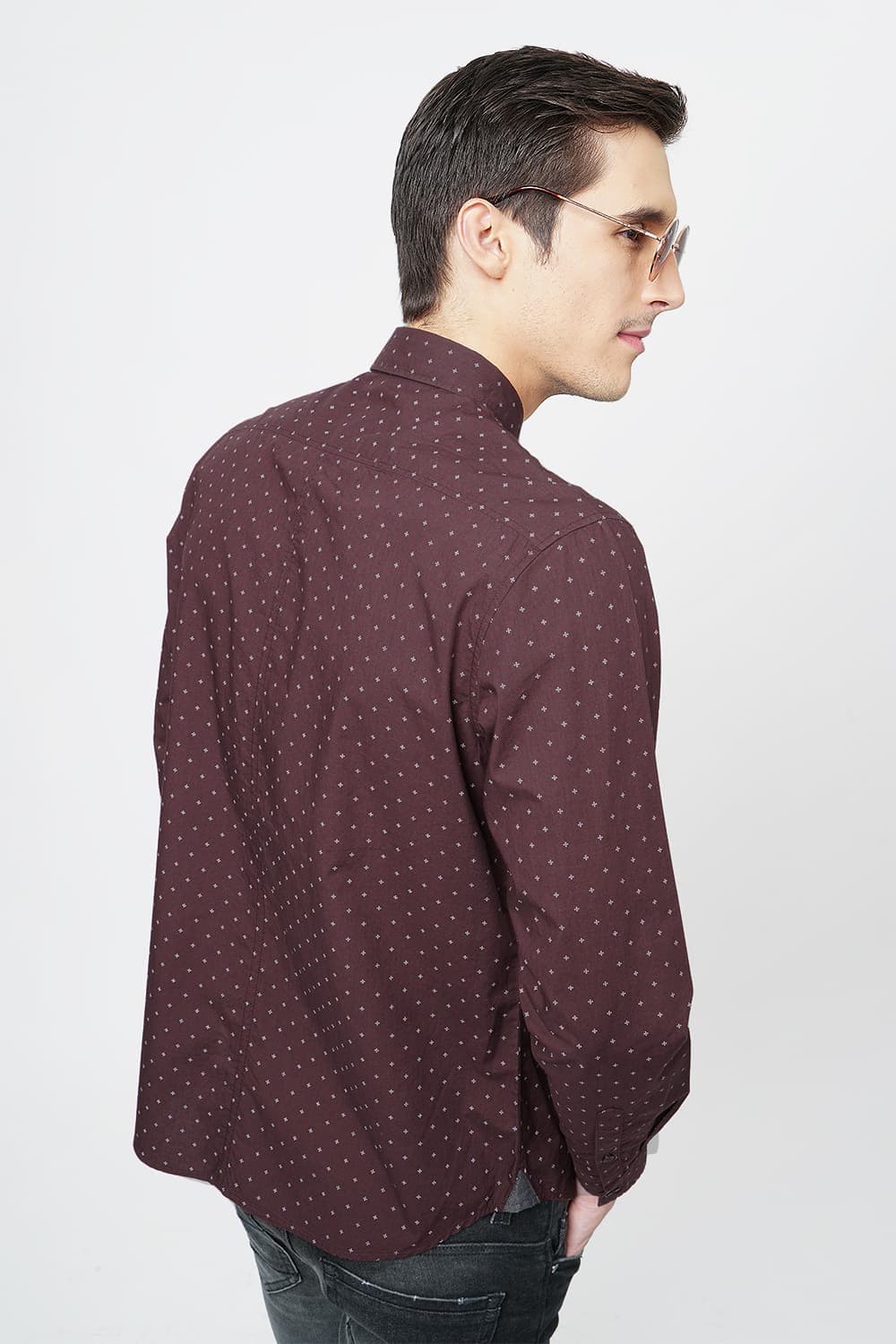 BASICS SLIM FIT PRINTED SHIRT