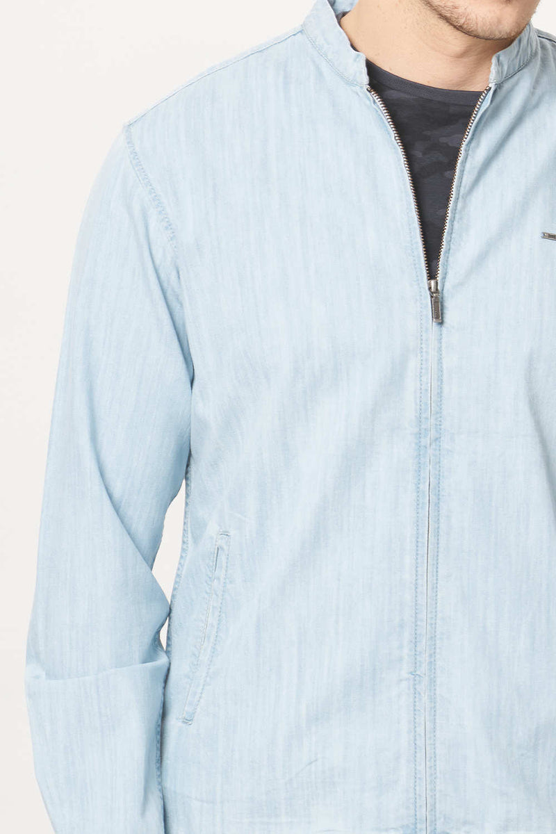 BASICS SLIM FIT DENIM SHIRT