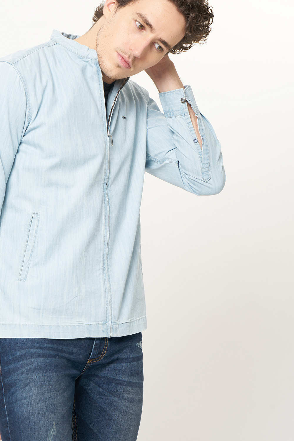 BASICS SLIM FIT DENIM SHIRT