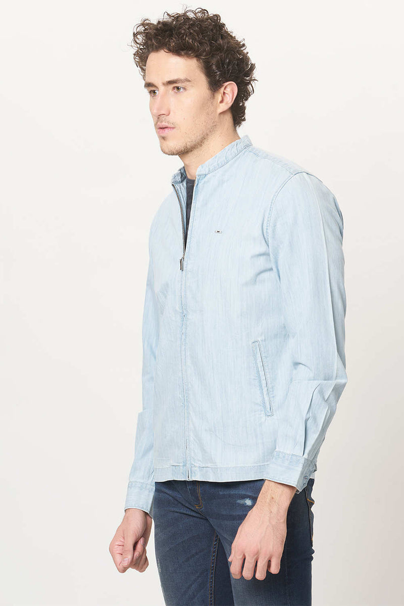 BASICS SLIM FIT DENIM SHIRT