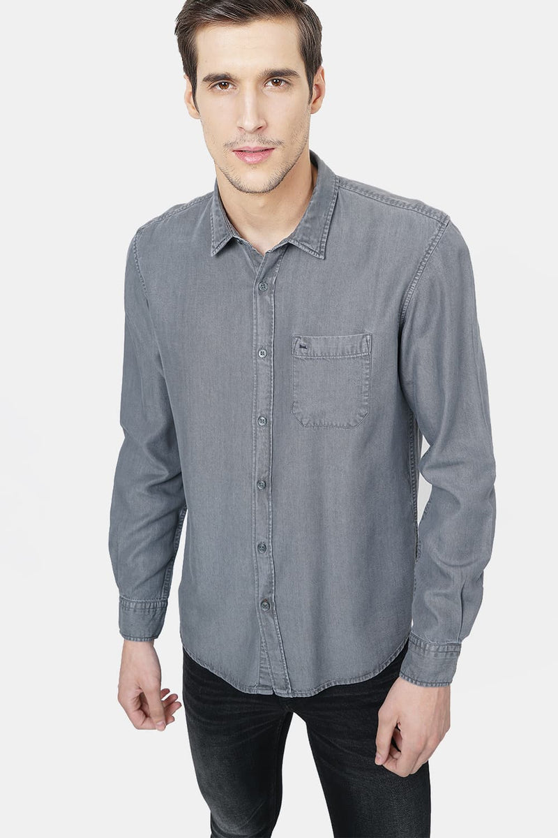 BASICS SLIM FIT TENCEL SHIRT