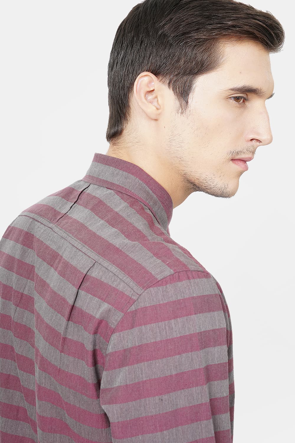 BASICS SLIM FIT WEFT STRIPES SHIRT