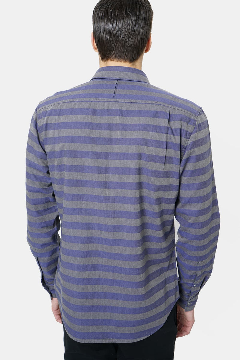 BASICS SLIM FIT WEFT STRIPES SHIRT