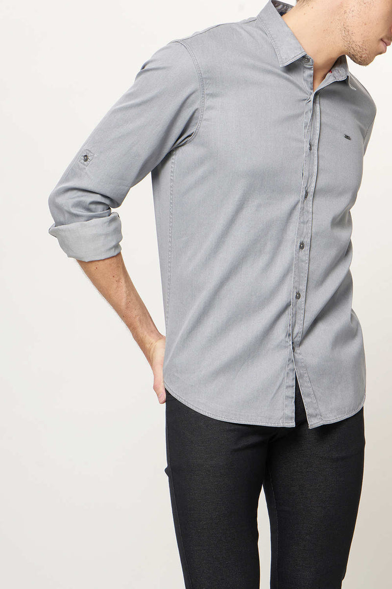 BASICS SLIM FIT TWILL SHIRT