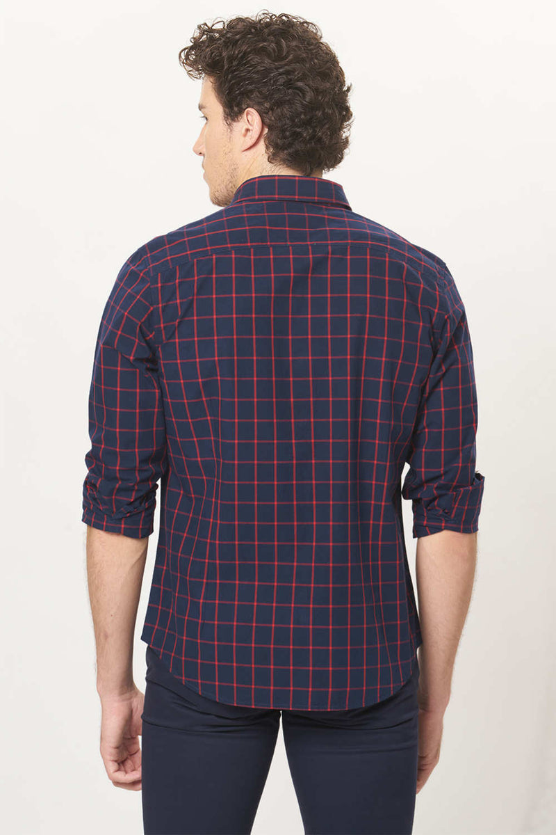 BASICS SLIM FIT CHECKS SHIRT