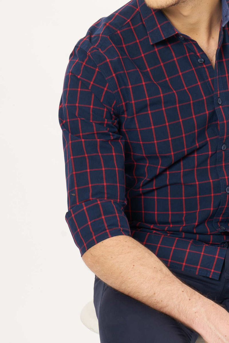 BASICS SLIM FIT CHECKS SHIRT