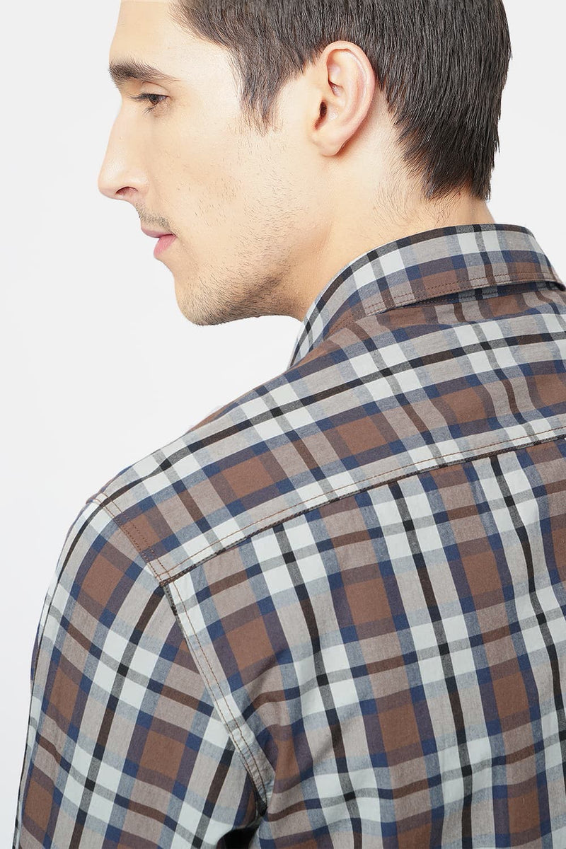 BASICS SLIM FIT CHECKS SHIRT