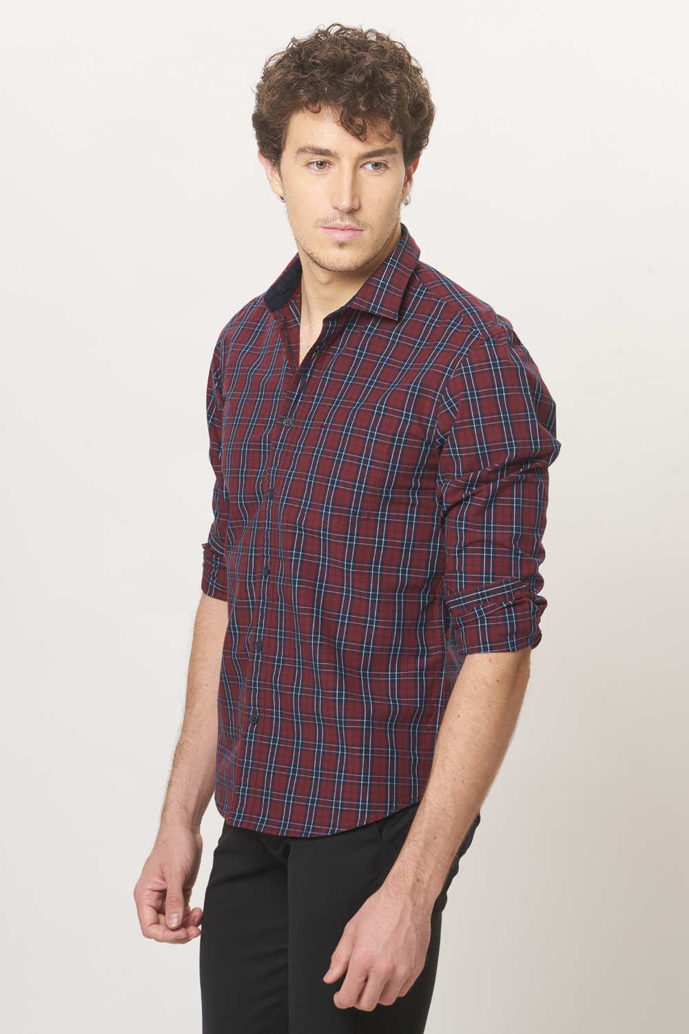 BASICS SLIM FIT CHECKS SHIRT