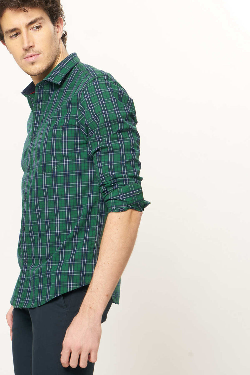 BASICS SLIM FIT CHECKS SHIRT