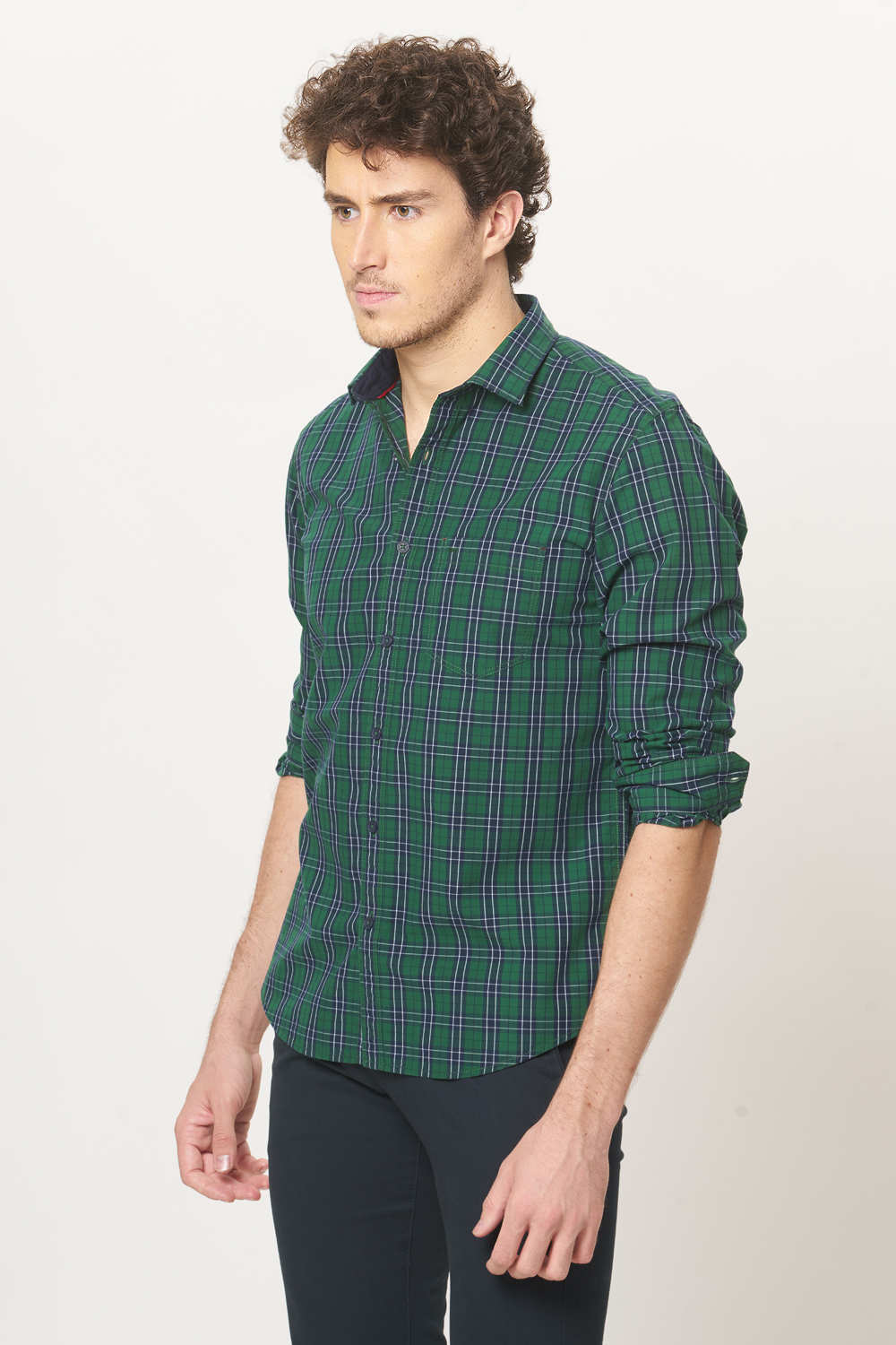 BASICS SLIM FIT CHECKS SHIRT