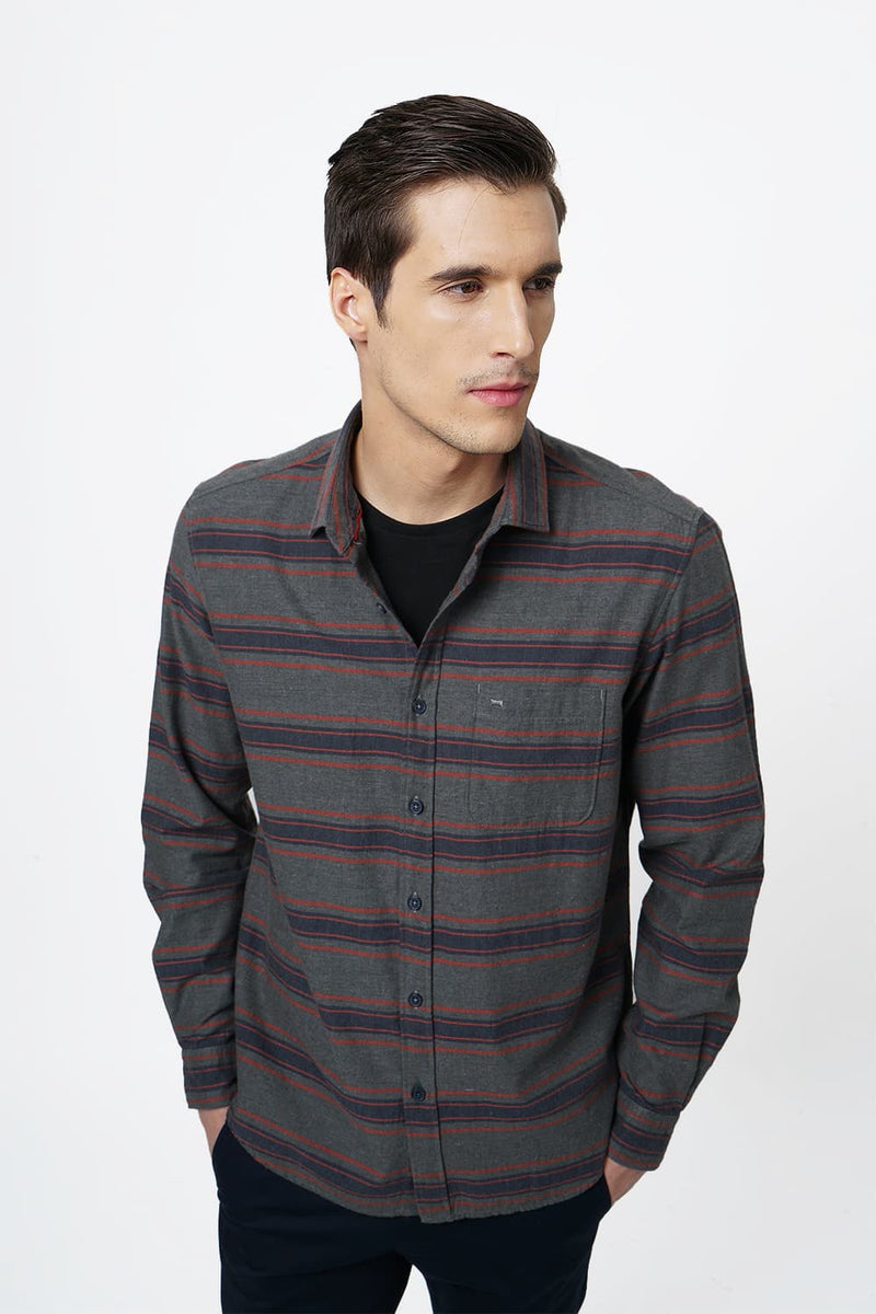 BASICS SLIM FIT WEFT STRIPES