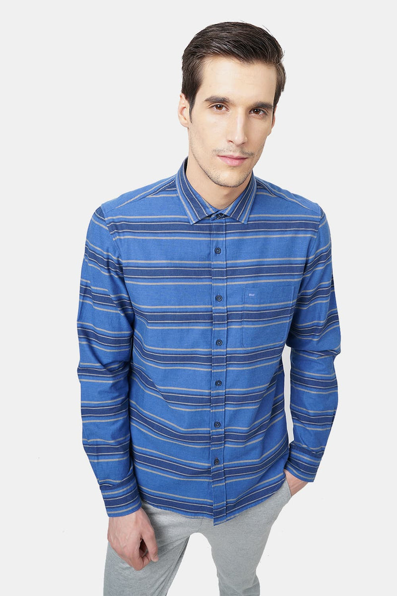 BASICS SLIM FIT WEFT STRIPES