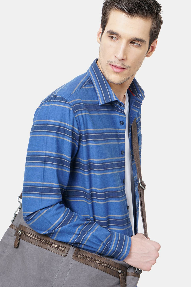 BASICS SLIM FIT WEFT STRIPES