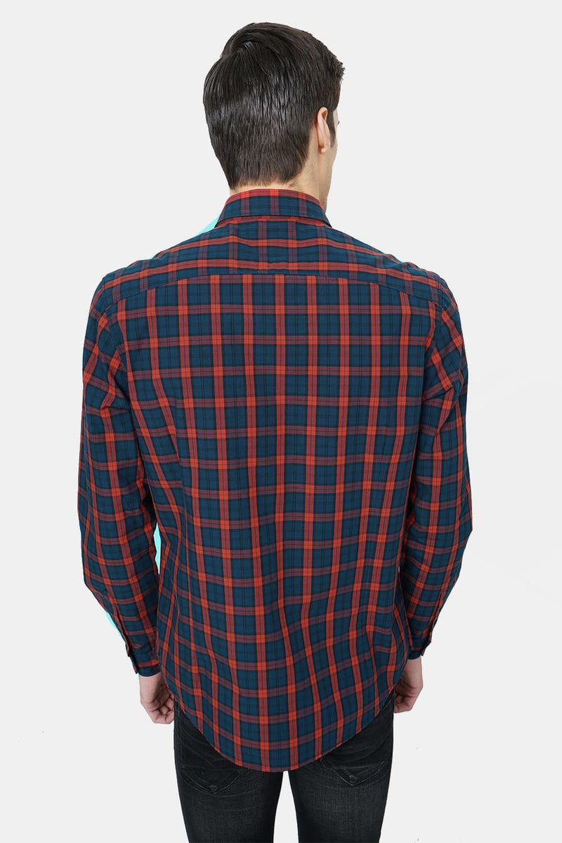 BASICS SLIM FIT CHECKS SHIRT