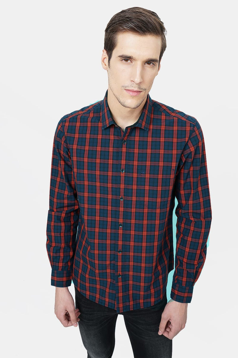 BASICS SLIM FIT CHECKS SHIRT