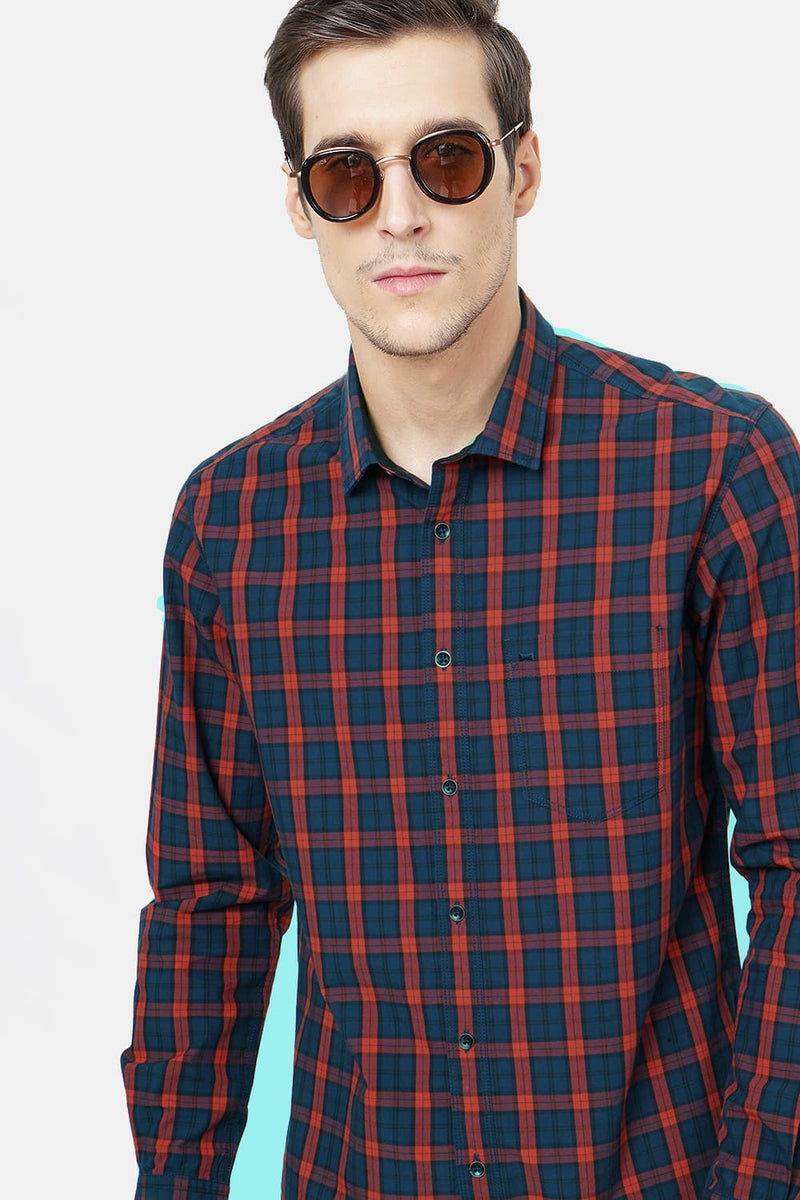 BASICS SLIM FIT CHECKS SHIRT