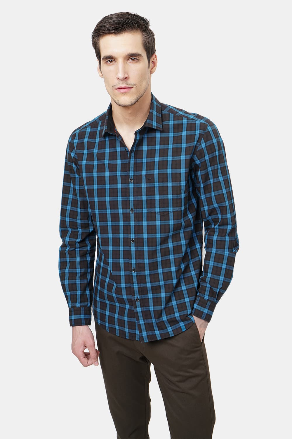 BASICS SLIM FIT CHECKS SHIRT