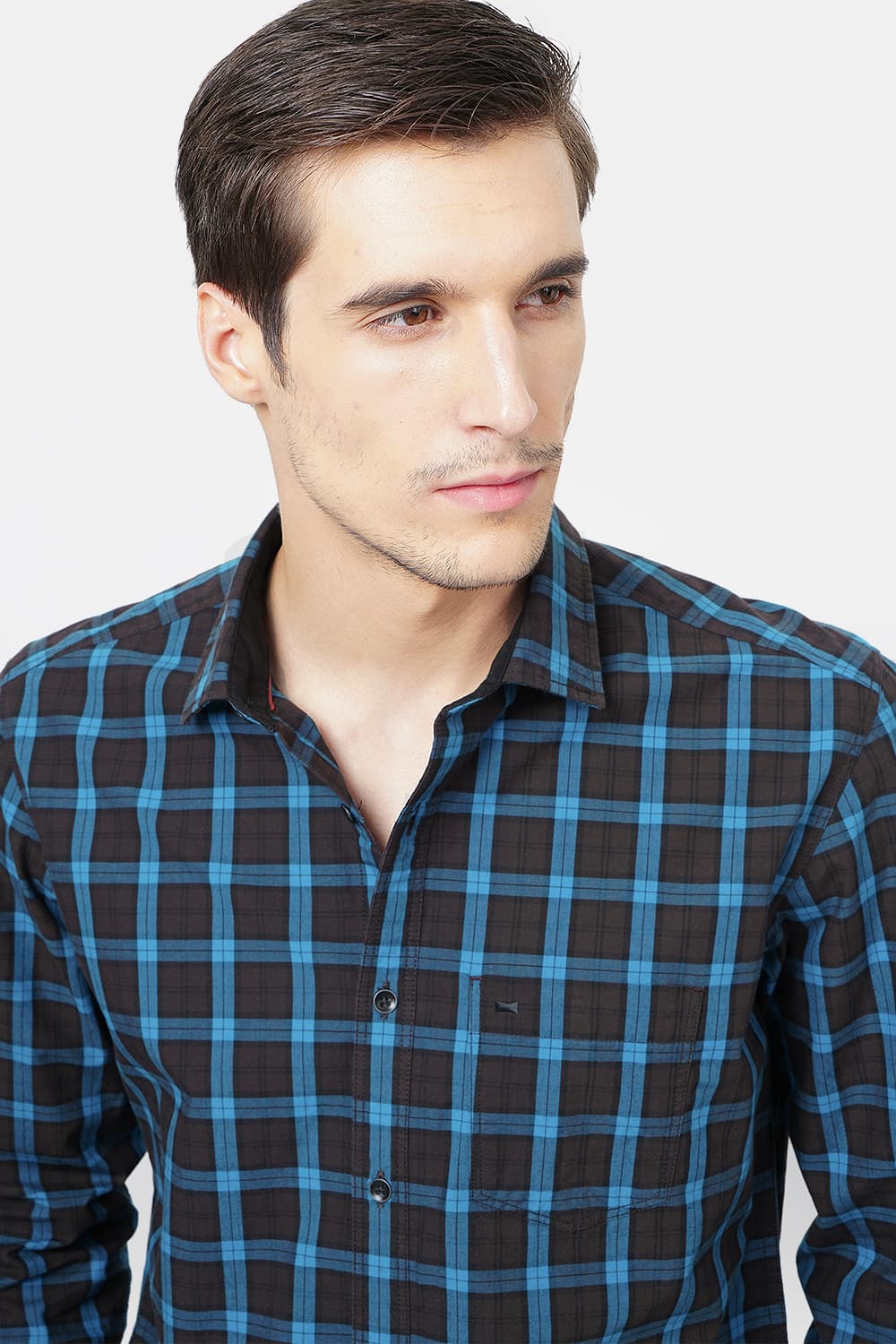 BASICS SLIM FIT CHECKS SHIRT