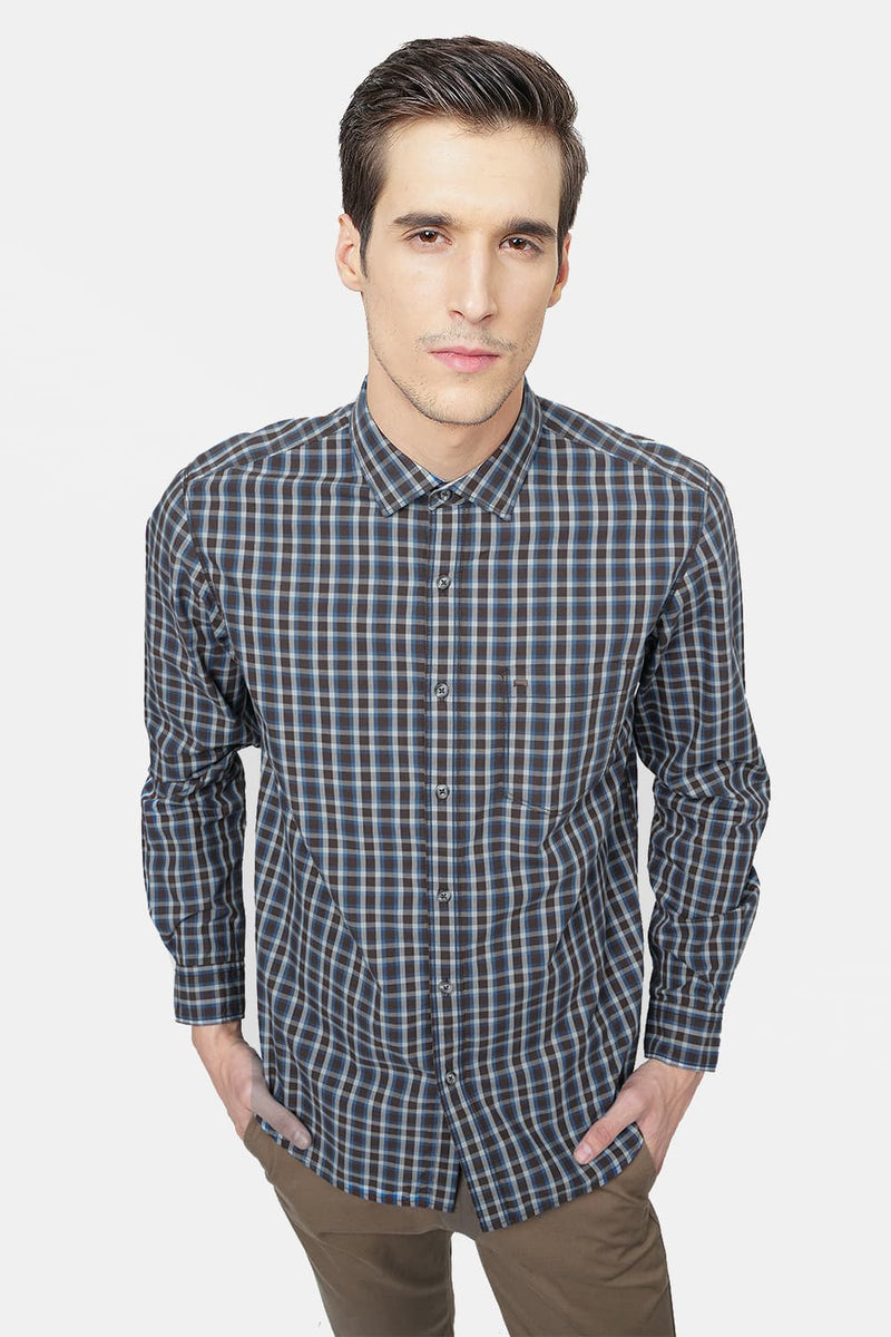 BASICS SLIM FIT CHECKS SHIRT