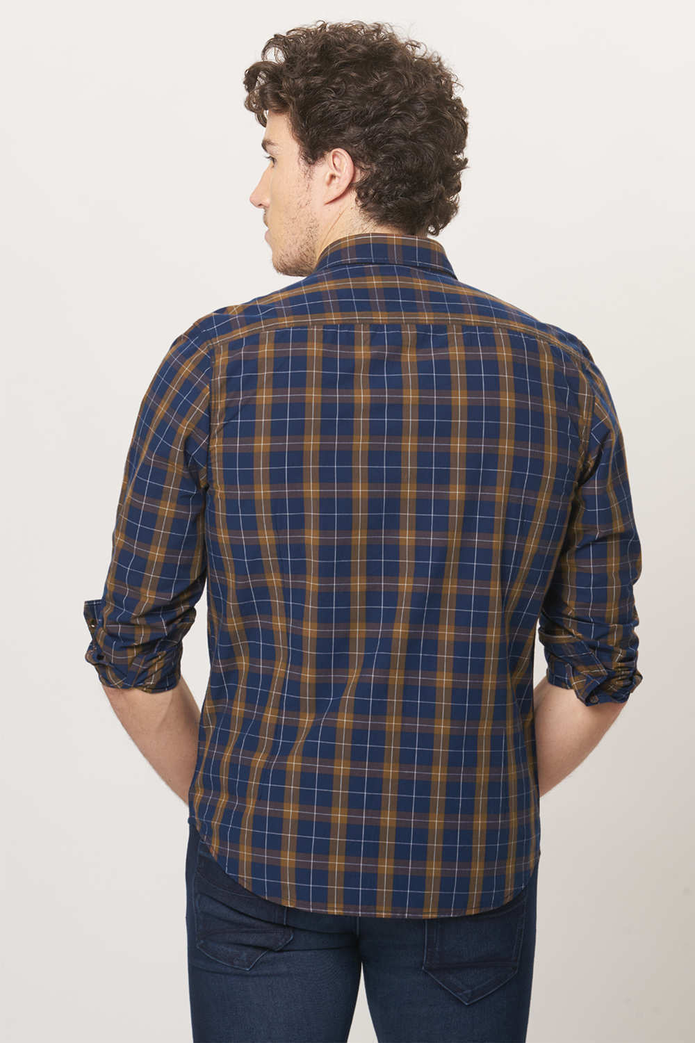 BASICS SLIM FIT CHECKS SHIRT