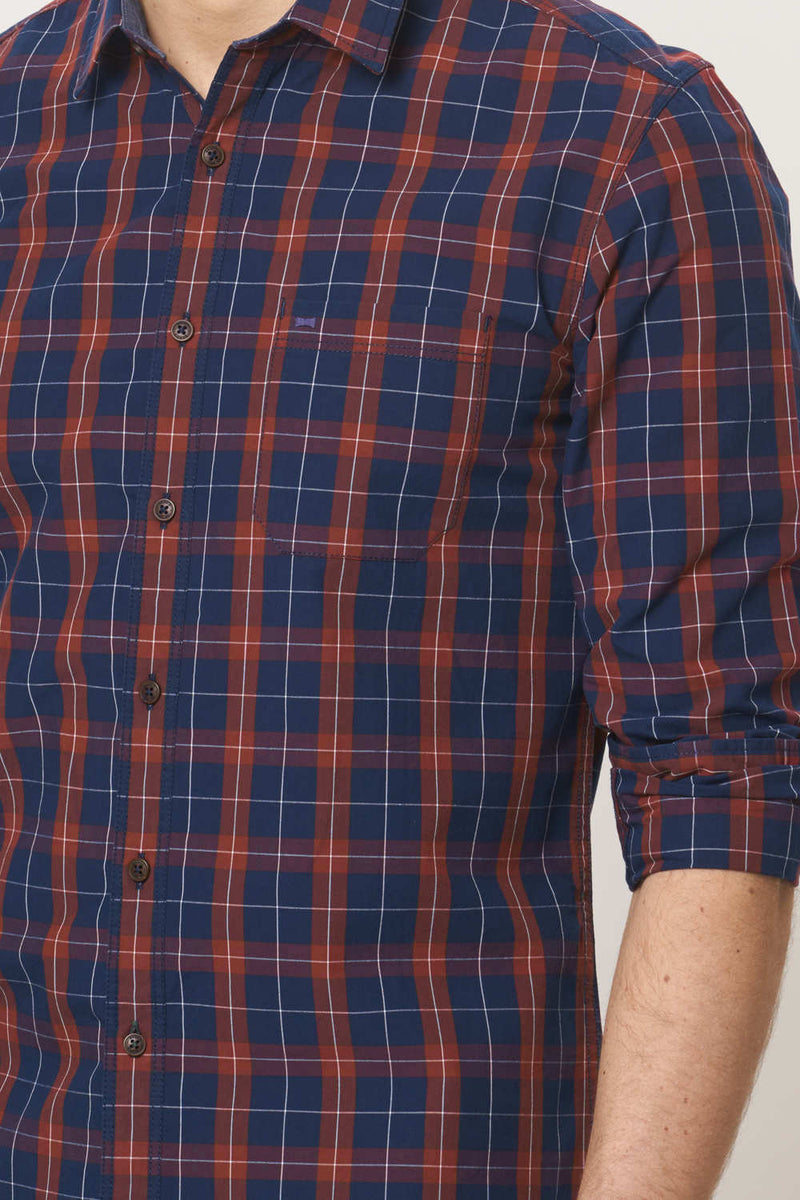 BASICS SLIM FIT CHECKS SHIRT