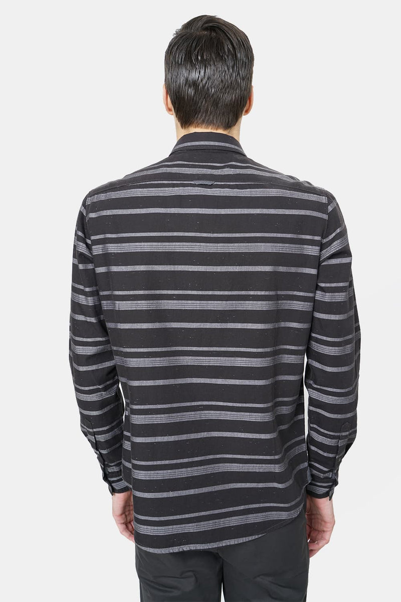 BASICS SLIM FIT WEFT STRIPES SHIRT