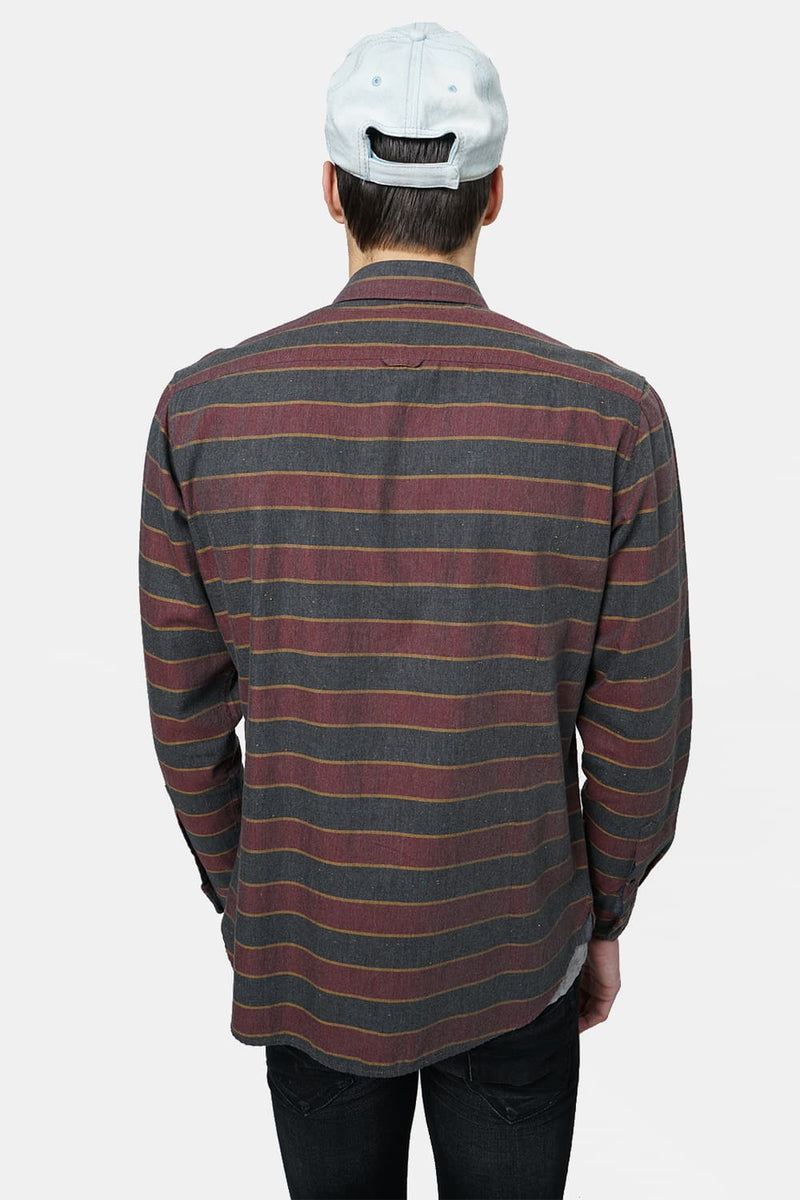 BASICS SLIM FIT WEFT STRIPES SHIRT