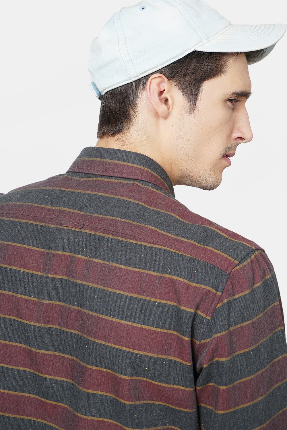 BASICS SLIM FIT WEFT STRIPES SHIRT