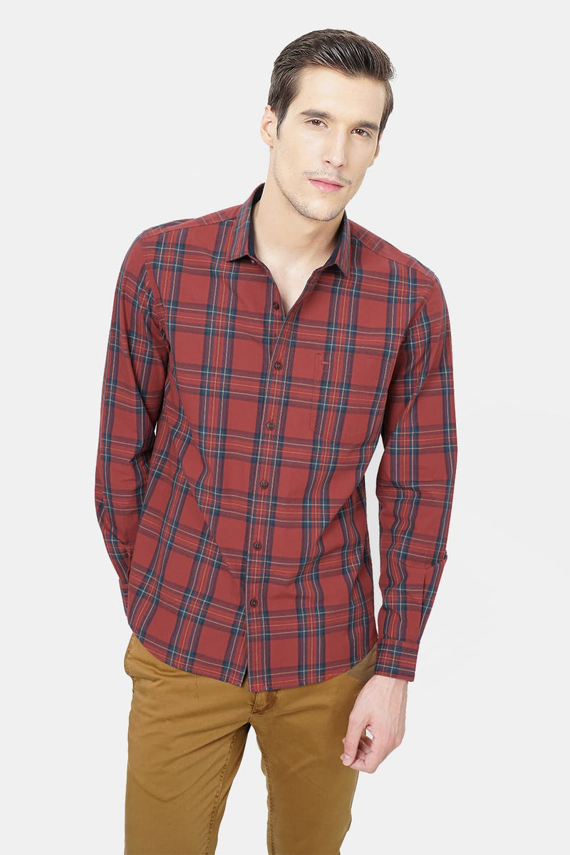 BASICS SLIM FIT CHECKS SHIRT