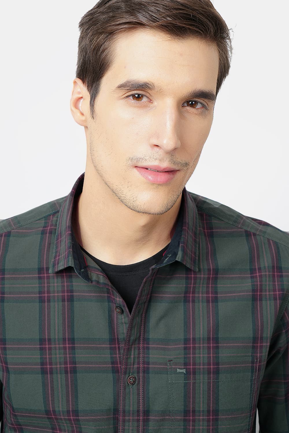 BASICS SLIM FIT CHECKS SHIRT