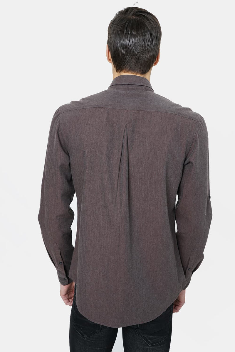 BASICS SLIM FIT MELANGE SHIRT