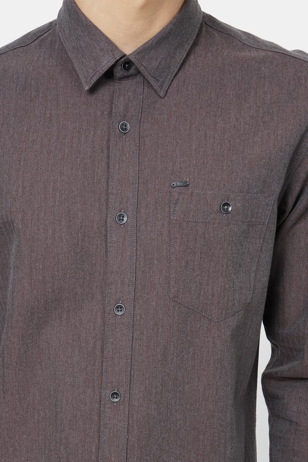 BASICS SLIM FIT MELANGE SHIRT