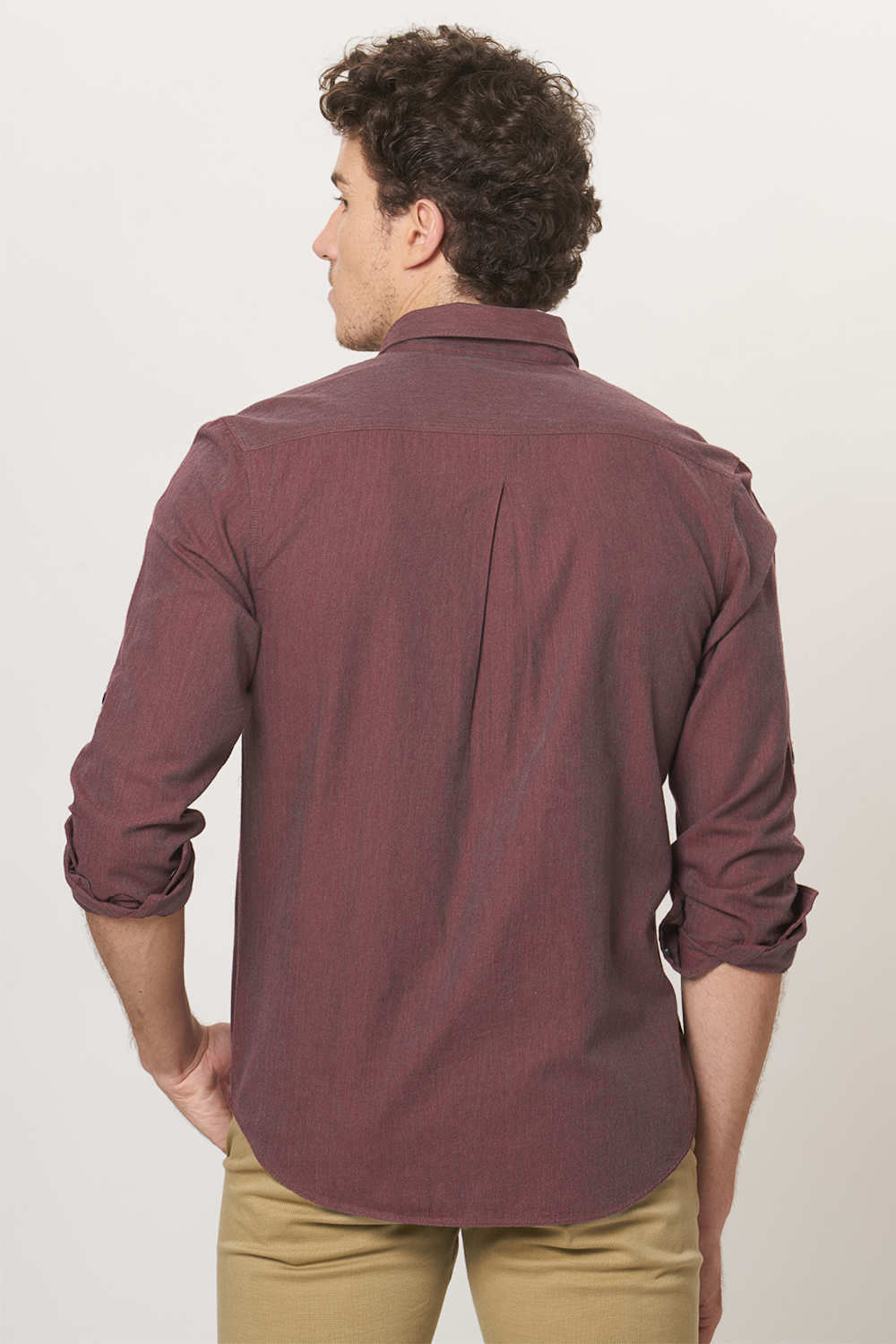 BASICS SLIM FIT MELANGE SHIRT