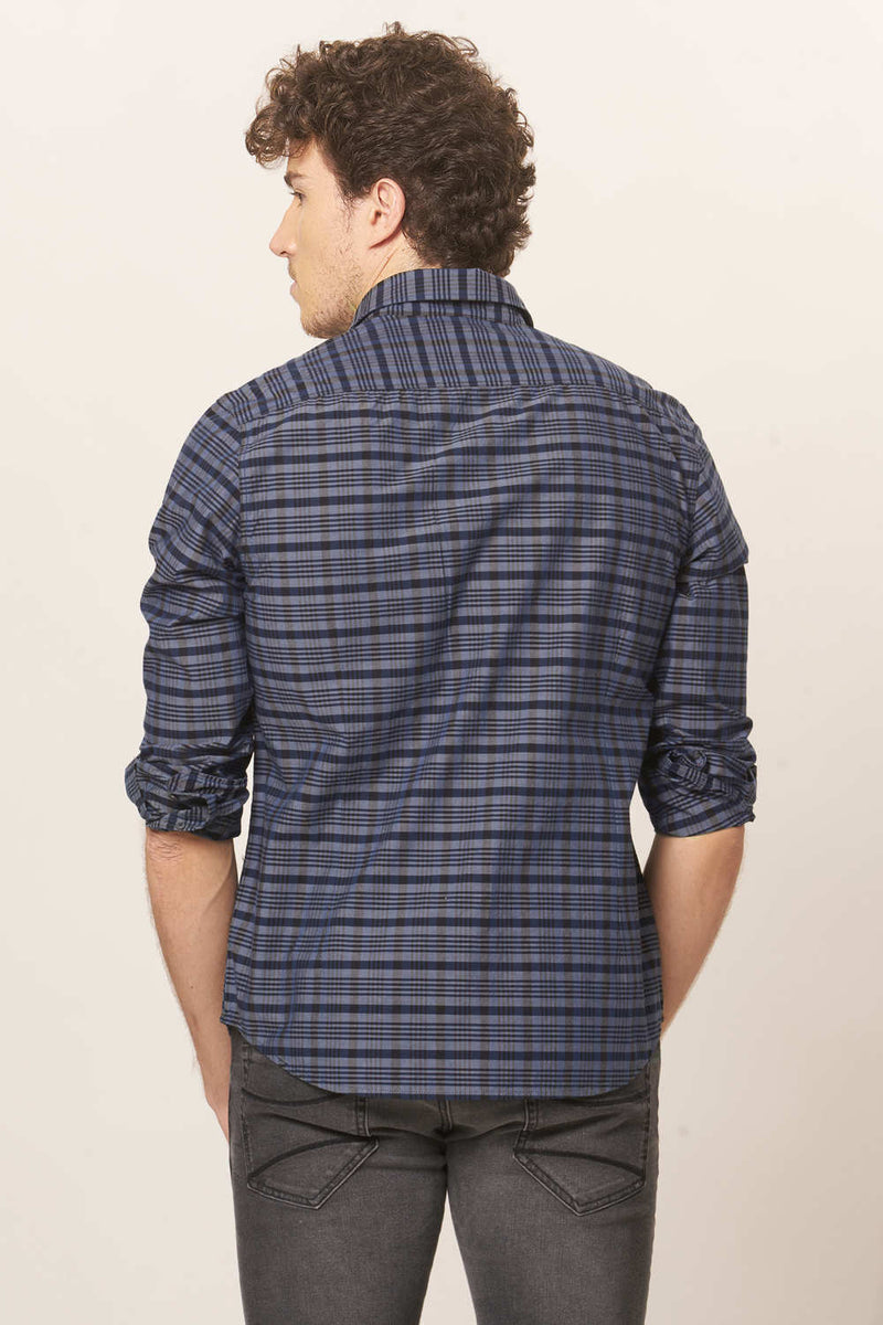 BASICS SLIM FIT CHECKS SHIRT