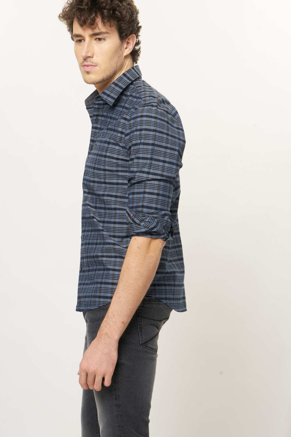 BASICS SLIM FIT CHECKS SHIRT