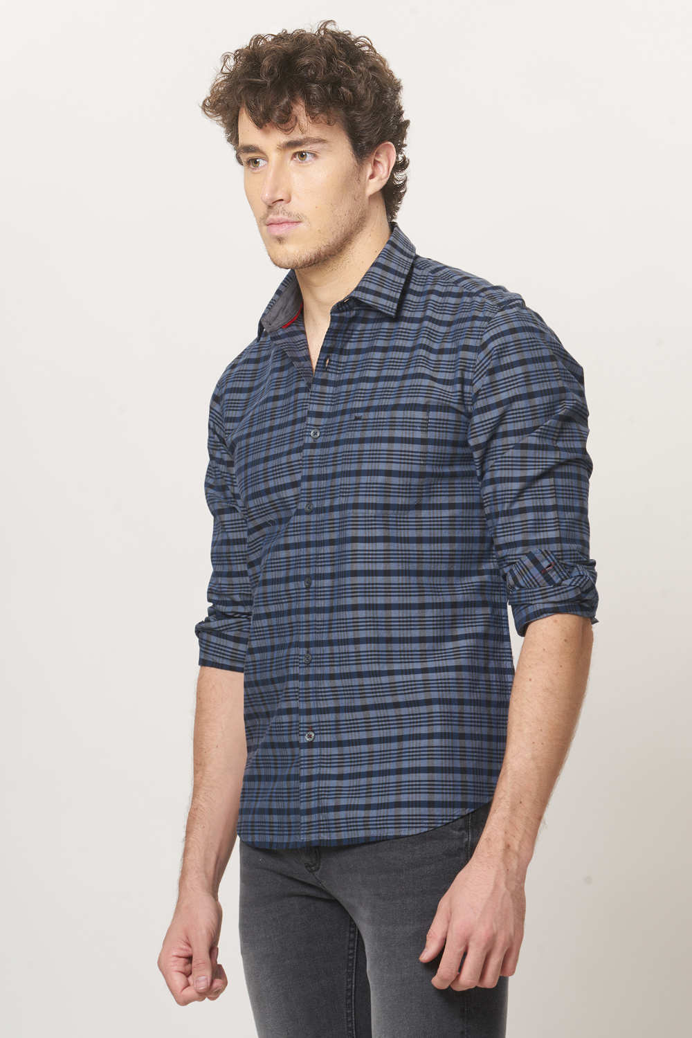 BASICS SLIM FIT CHECKS SHIRT