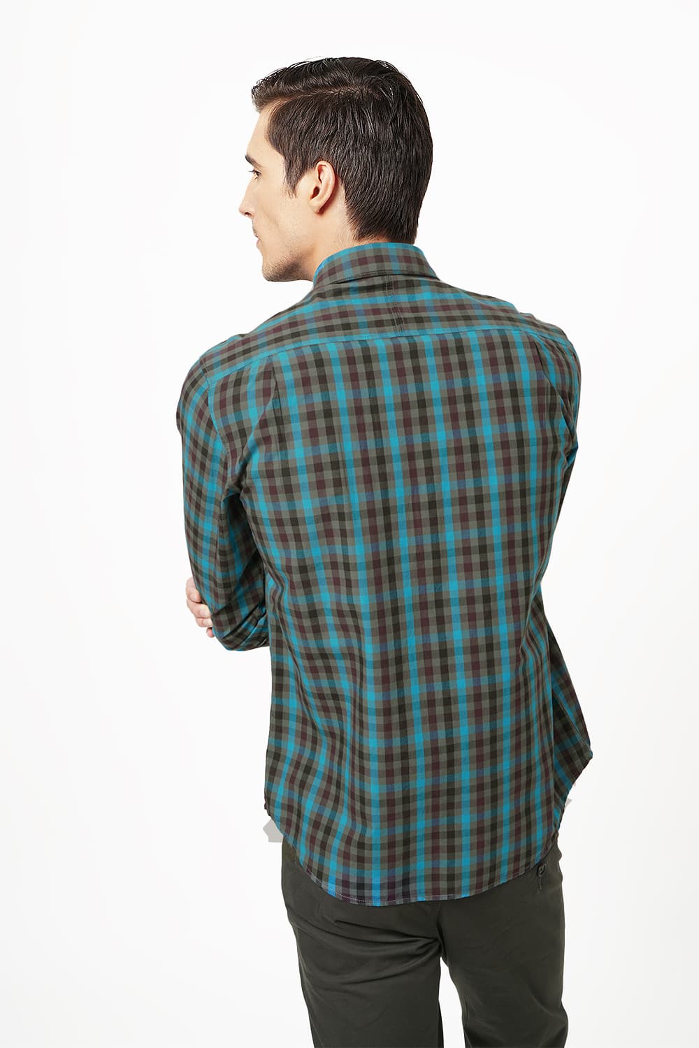 BASICS SLIM FIT CHECKS SHIRT