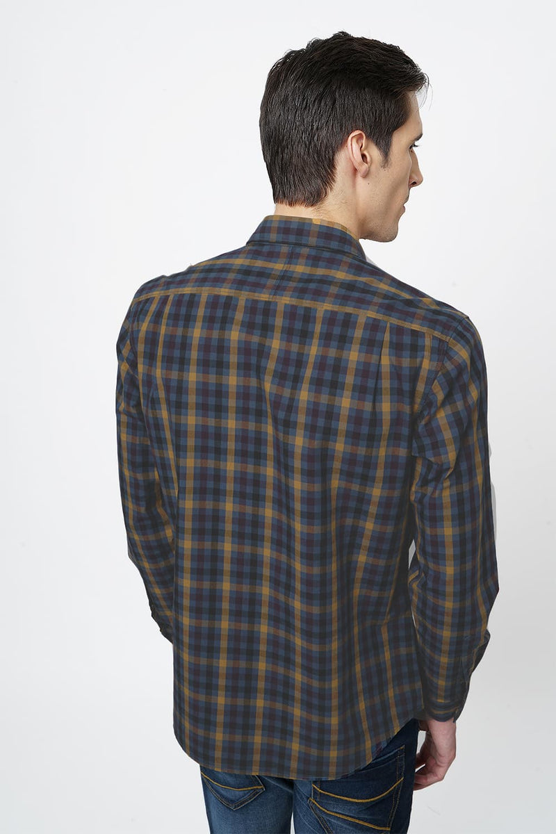 BASICS SLIM FIT CHECKS SHIRT