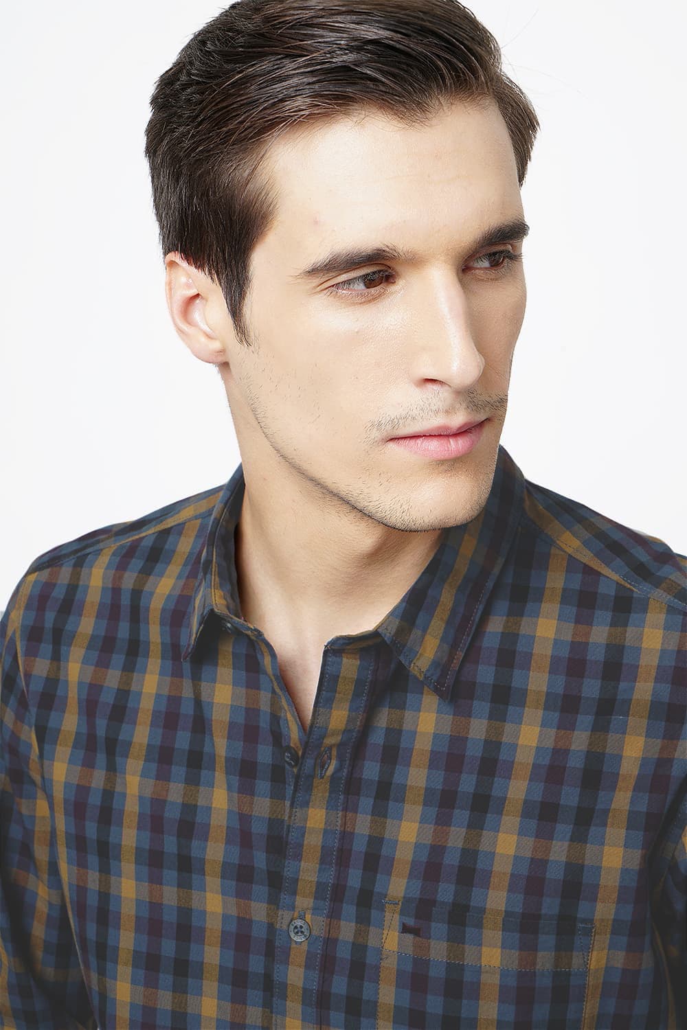 BASICS SLIM FIT CHECKS SHIRT