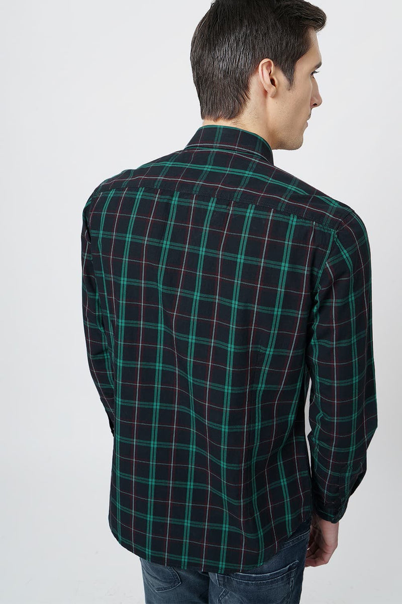 BASICS SLIM FIT CHECKS SHIRT