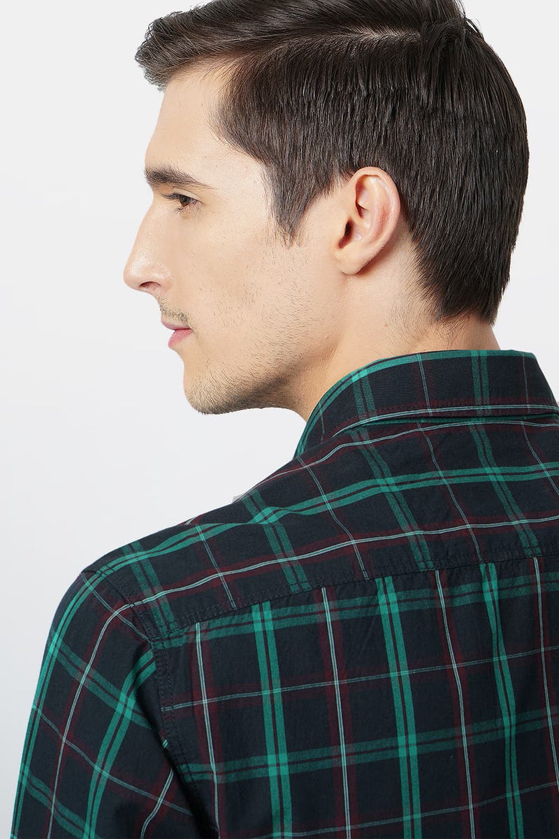 BASICS SLIM FIT CHECKS SHIRT