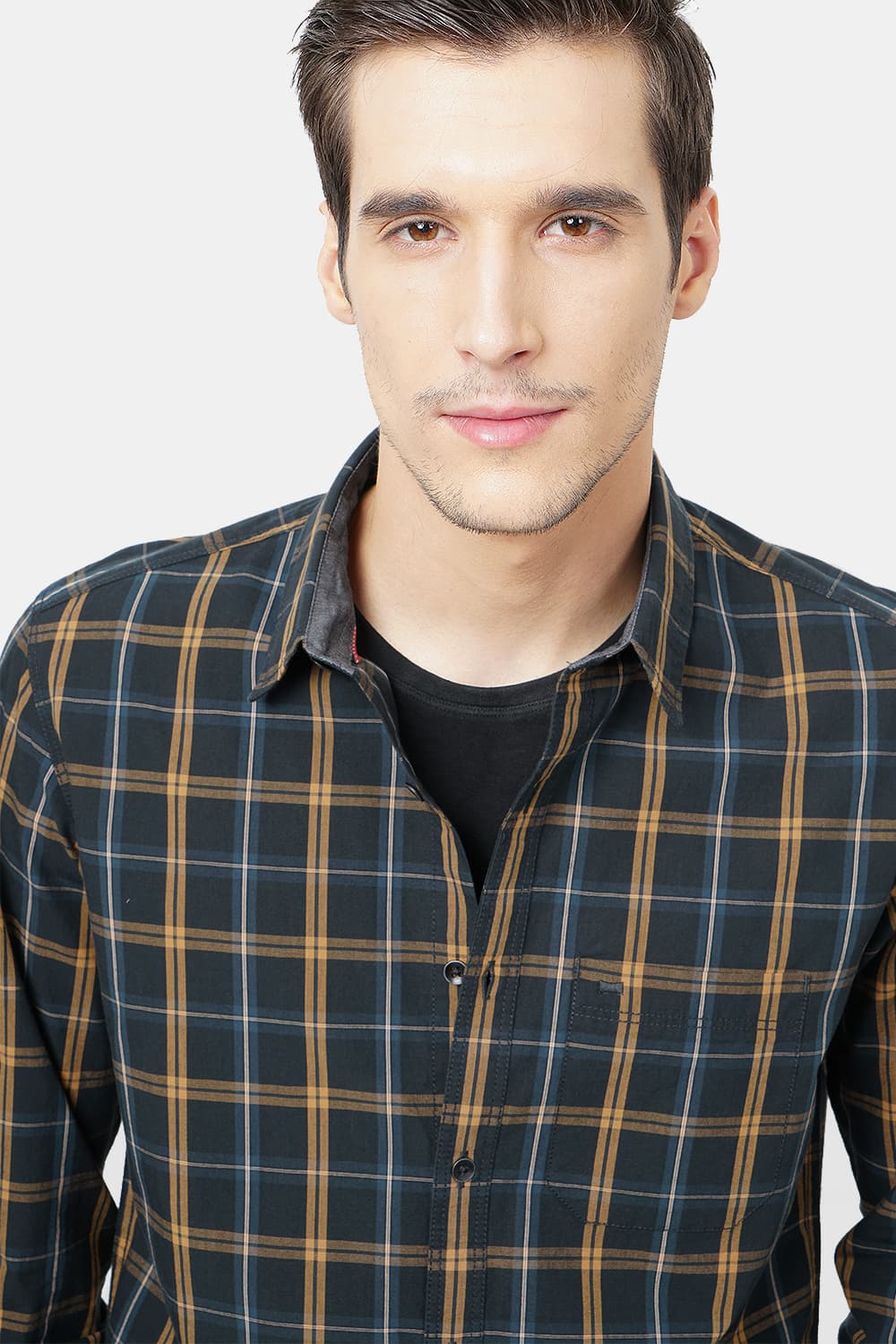 BASICS SLIM FIT CHECKS SHIRT