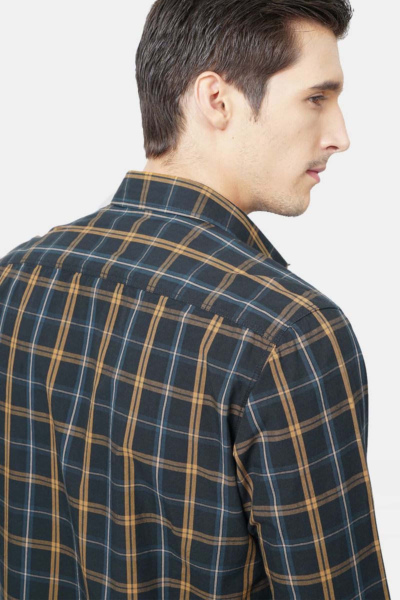 BASICS SLIM FIT CHECKS SHIRT