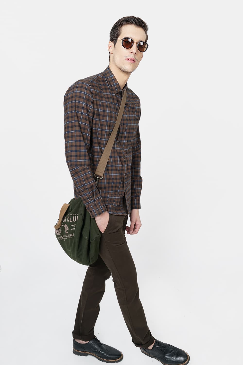 BASICS SLIM FIT CHECKS SHIRT