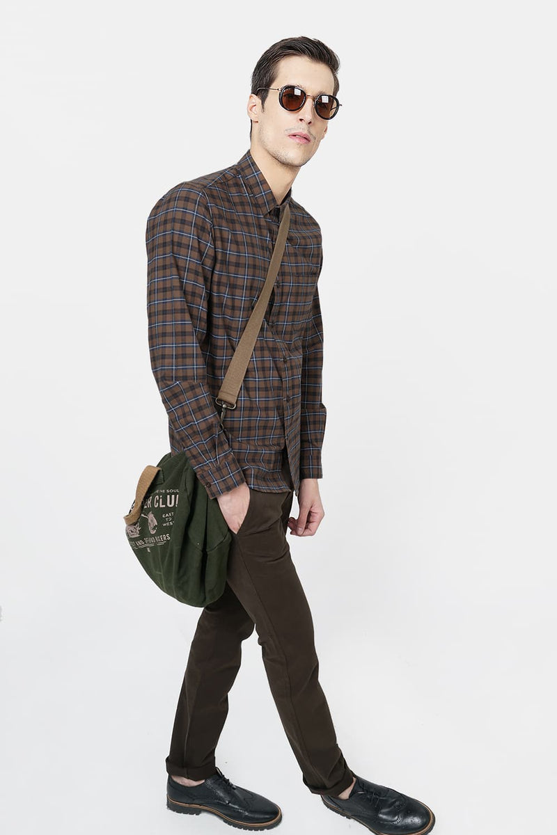 BASICS SLIM FIT CHECKS SHIRT