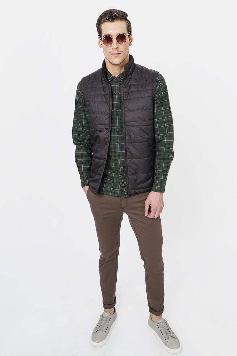 BASICS SLIM FIT CHECKS SHIRT