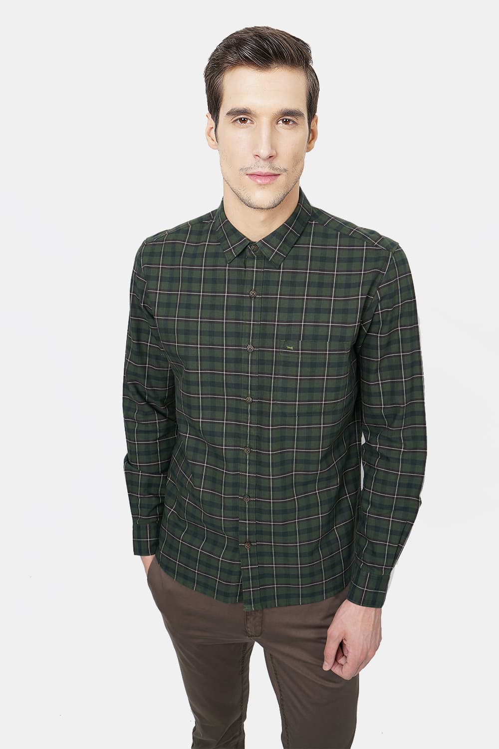 BASICS SLIM FIT CHECKS SHIRT