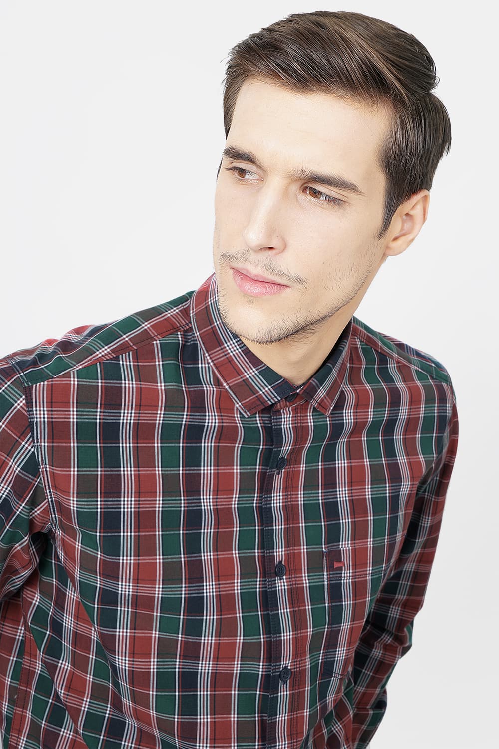 BASICS SLIM FIT CHECKS SHIRT